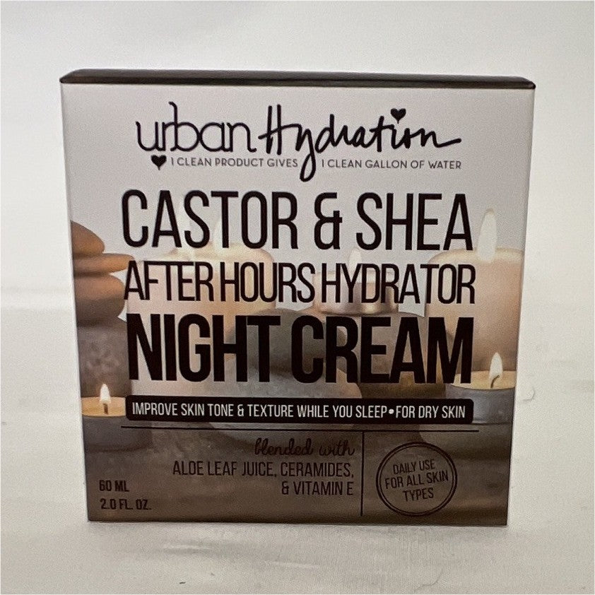 Urban Hydration Castor & Shea Night Cream Afterhours Hydrator 2 oz New Sealed0