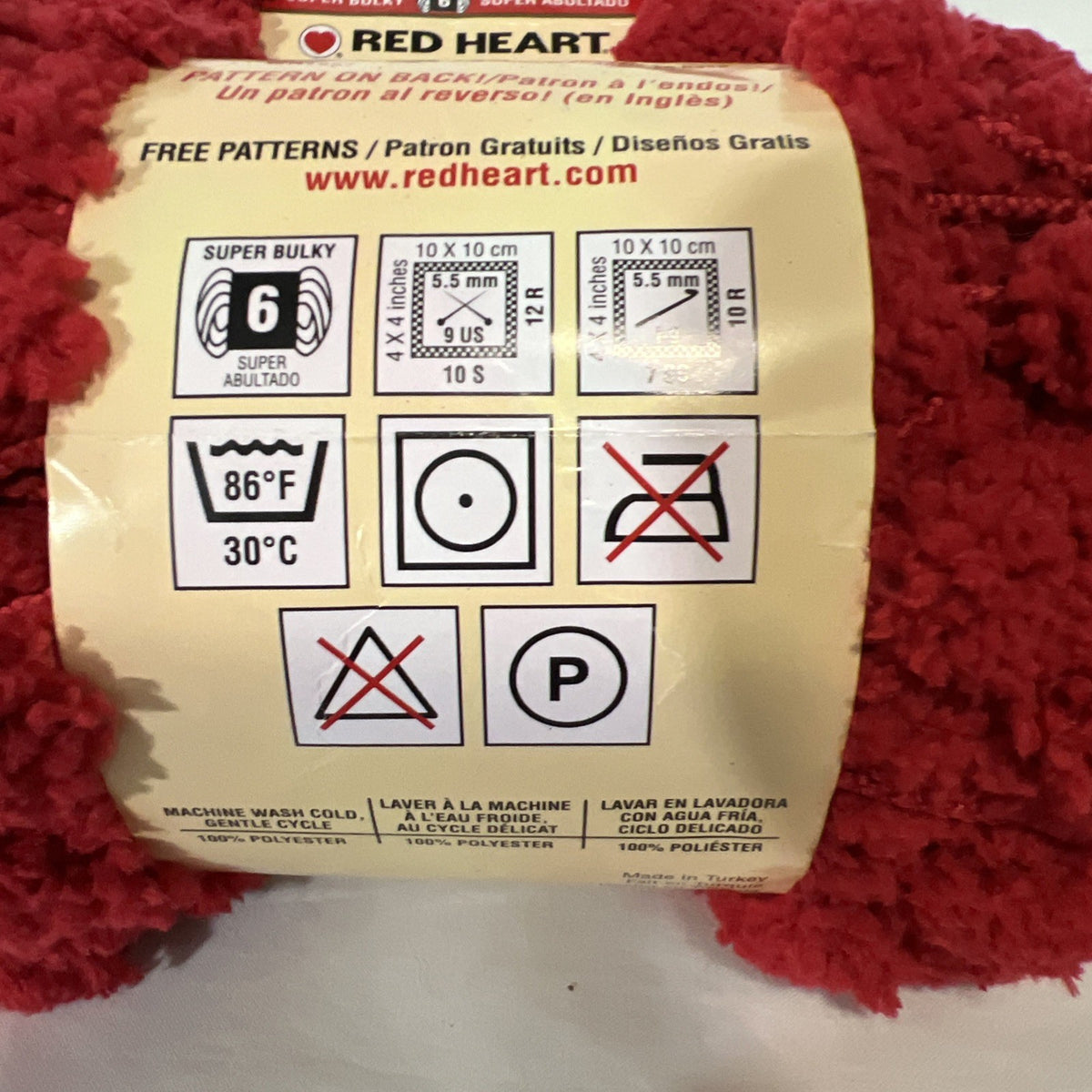 Red Heart Pomp-a-Doodle Yarn Red Super Bulky 6 Pom Pom 54 Yds Lot of 22