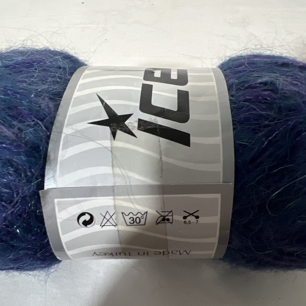Vintage Sears Afghan Sweater Yarn ICE Yarns Blue Mohair Mixed Lot 4 Skeins3