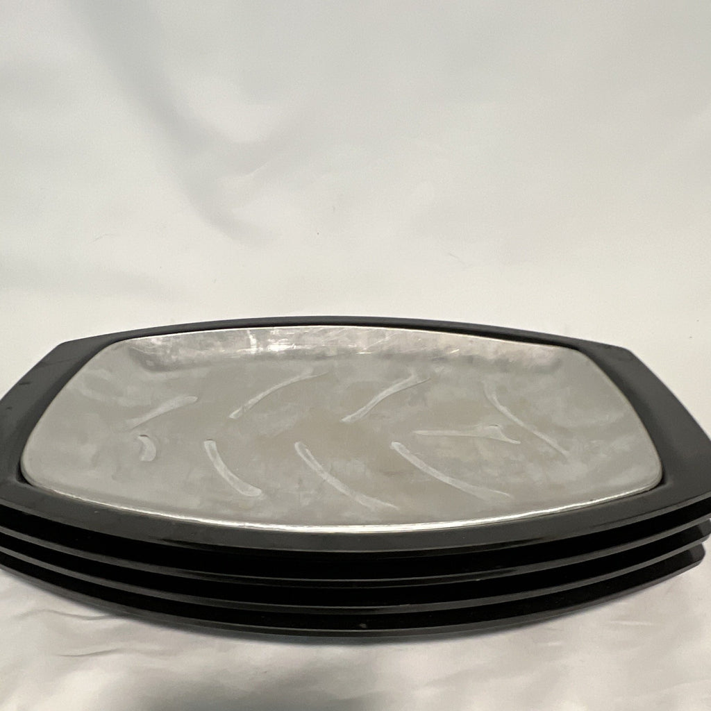 Nordic Ware Shiny Aluminum Platter w/ Black Handles, Large 4-Pack Rect Silver0