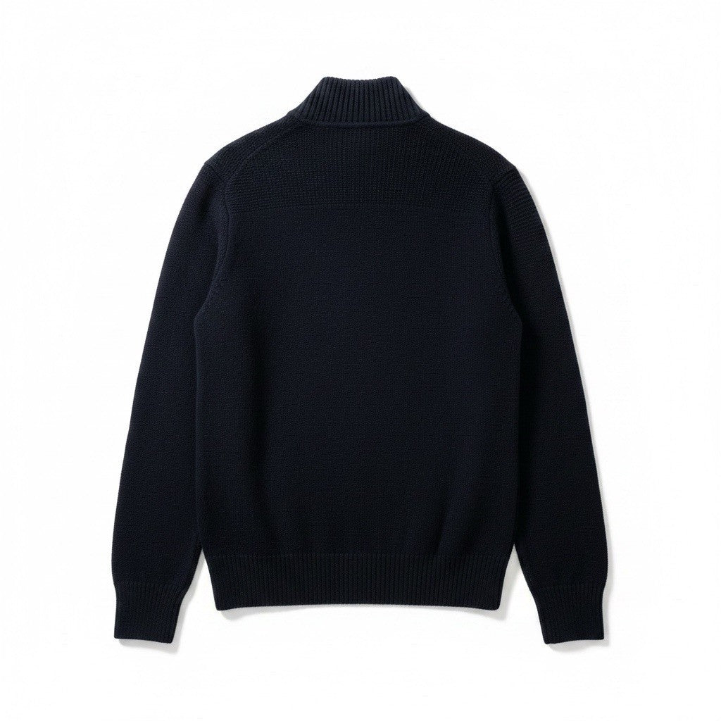 Banana Republic Mens Large Navy Mock Neck Cardigan Sweater Button Front Pockets1