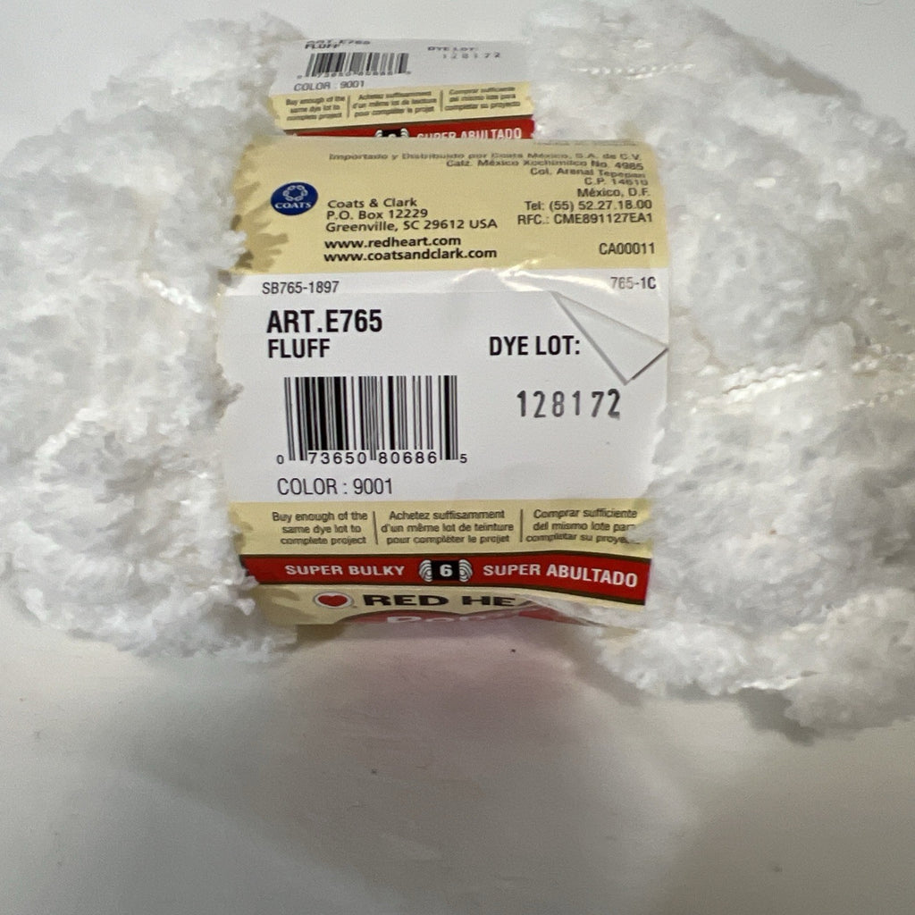 Red Heart Pomp-a-Doodle Yarn Fluff 9001 White Super Bulky Lot 2 Skeins 54 Yd4