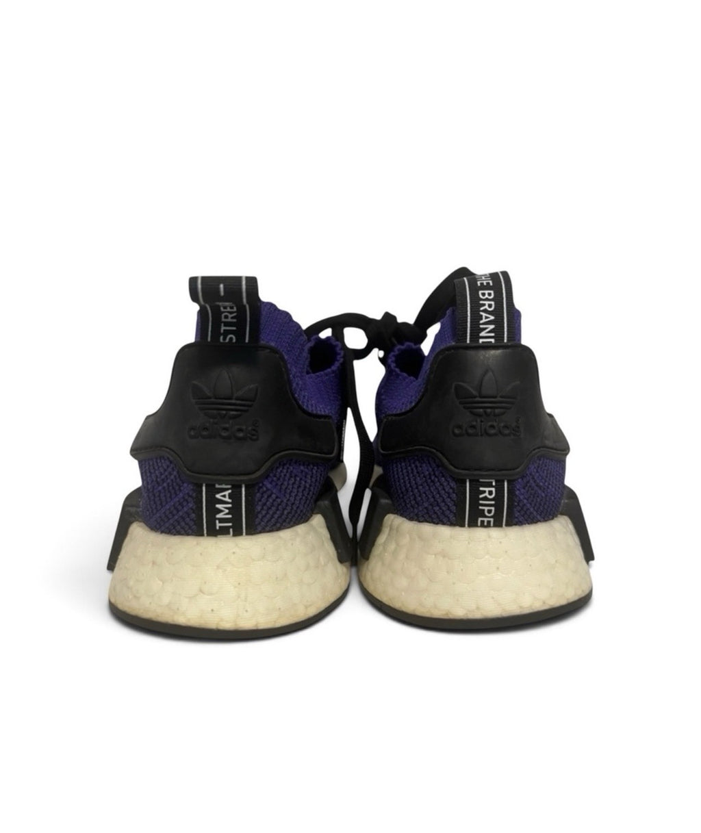 adidas NMD R1 Primeknit Men's 8 Purple Black Boost Sneakers B376244