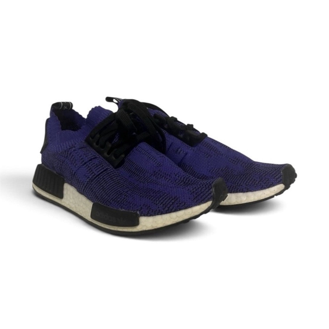 adidas NMD R1 Primeknit Men's 8 Purple Black Boost Sneakers B376240