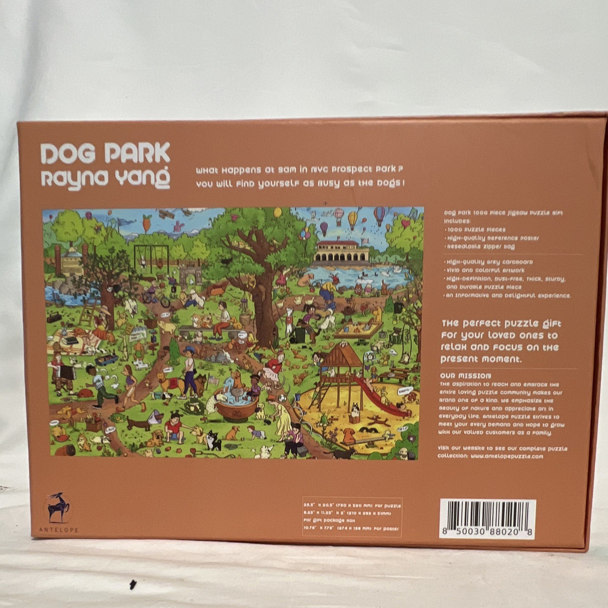 Antelope Puzzle Rayna Yang Dog Park 1000pc Interlocking Cardboard Puzzle1