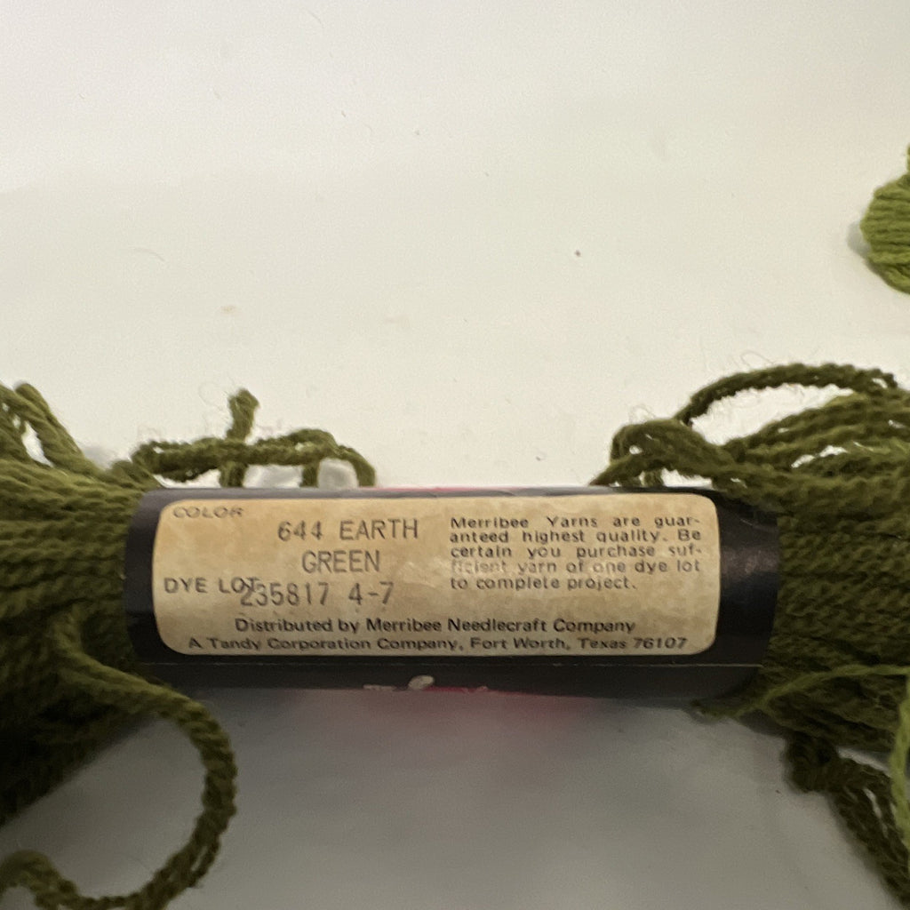 Merribee Persian 3-Ply Needlepoint Yarn Lot 5 Skeins 100% Wool Mint/Earth Green3