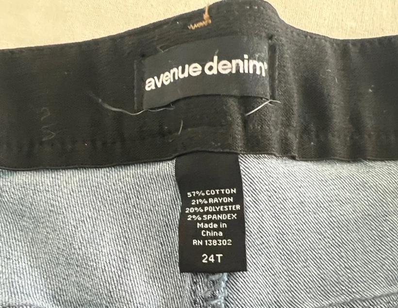 Avenue Denim Skinny Ankle Jeans Womens 24T Blue Premium Stretch Plus Size NWT2