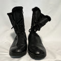 Bass Women’s Black Lace-Up Boots Faux Fur Lined Round Toe Size 100