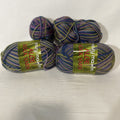 Mary Maxim Aloe Sock Yarn Purple Blue Green 2 Full Skeins + 2 Partial Wool Nylon0