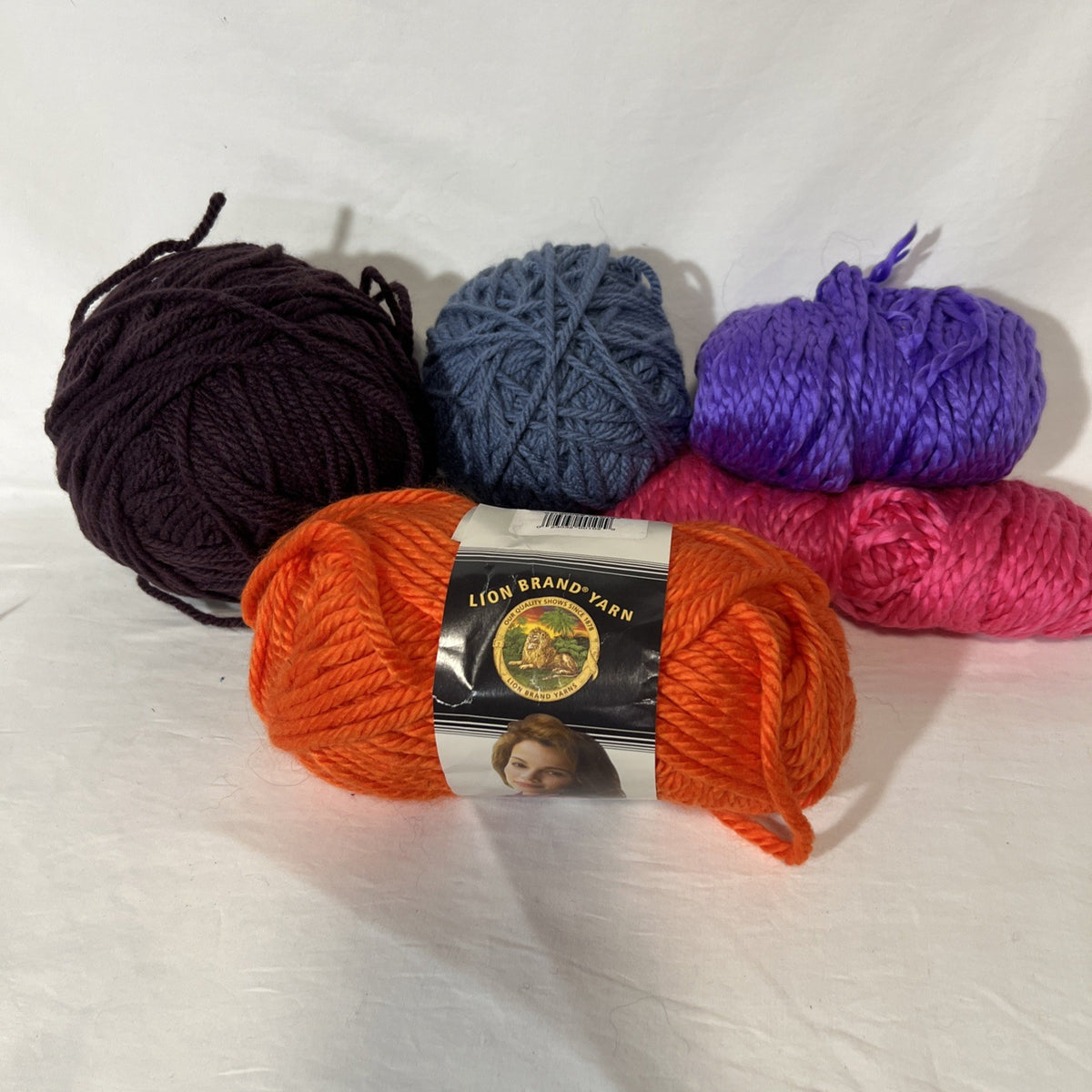Lion Brand Hometown USA Orange + Assorted Chunky Yarn Mixed Color Lot of 50