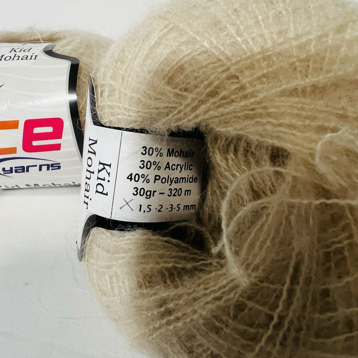 ICE Yarns Kid Mohair Yarn Beige Taupe Cream Fuzzy Mohair Blend Lot of 32