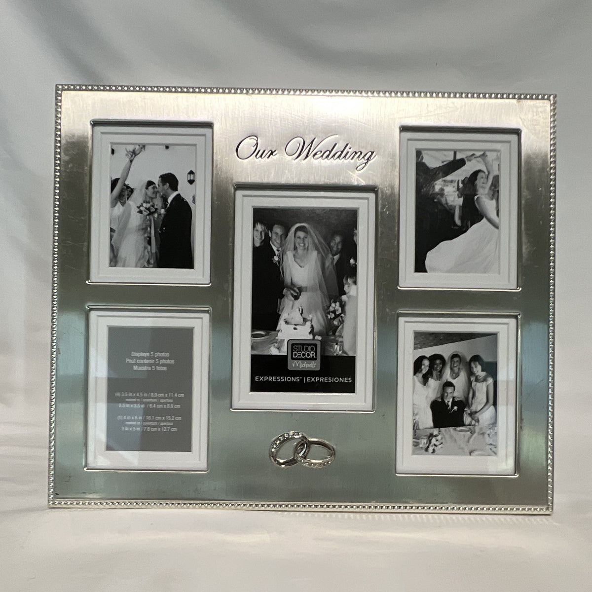 Studio Decor Expressions Our Wedding Silver 5-Photo Collage Frame 14x120