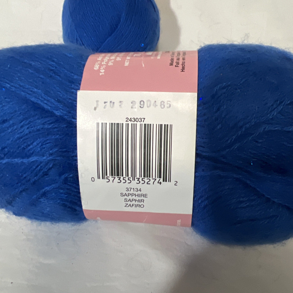 Patons Lace Sequin Yarn Sapphire Blue 2 Skeins 50g Fine 2 Discontinued2